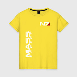 Футболка хлопковая женская MASS EFFECT N7, цвет: желтый