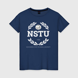 Футболка хлопковая женская NSTU, цвет: тёмно-синий