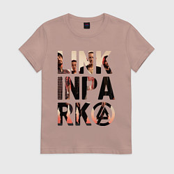 Футболка хлопковая женская Linkin Park, цвет: пыльно-розовый