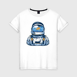 Женская футболка Космонавт-аквариум