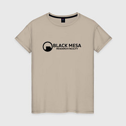 Футболка хлопковая женская Black Mesa: Research Facility, цвет: миндальный