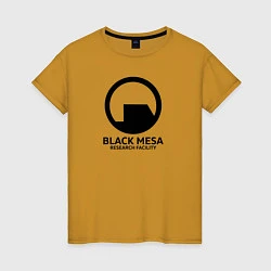 Футболка хлопковая женская Black Mesa: Research Facility, цвет: горчичный
