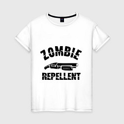 Футболка хлопковая женская Zombie repellent, цвет: белый