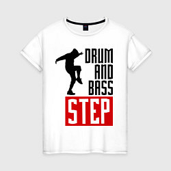 Футболка хлопковая женская Drum and Bass Step, цвет: белый
