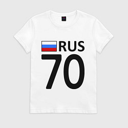 Футболка хлопковая женская RUS 70, цвет: белый