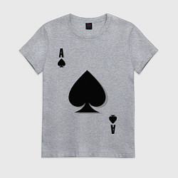 Футболка хлопковая женская Пиковый туз, цвет: меланж