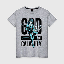 Футболка хлопковая женская God of Calamity, цвет: меланж