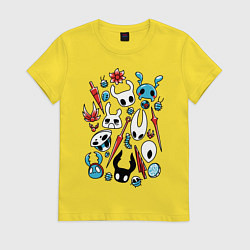 Футболка хлопковая женская Hollow Knight, цвет: желтый