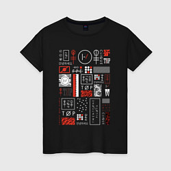 Футболка хлопковая женская TWENTY ONE PILOTS TOP, цвет: черный