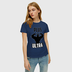 Футболка хлопковая женская PLUS ULTRA черный, цвет: тёмно-синий — фото 2