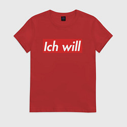 Футболка хлопковая женская Ich will, цвет: красный