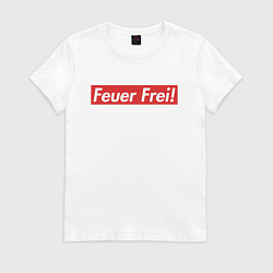 Футболка хлопковая женская Feuer Frei!, цвет: белый