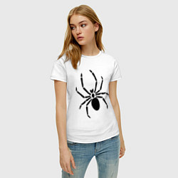 Футболка хлопковая женская Страшный паук, цвет: белый — фото 2