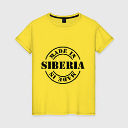 Футболка хлопковая женская Made in Siberia, цвет: желтый