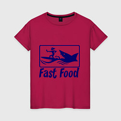 Женская футболка Shark fast food