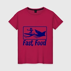 Женская футболка Shark fast food