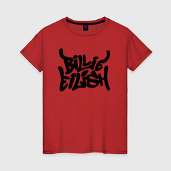 Футболка хлопковая женская BILLIE EILISH: Street Art, цвет: красный