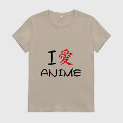 Женская футболка I love anime