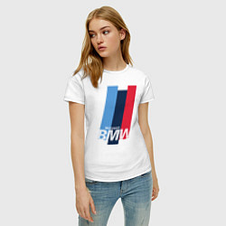 Футболка хлопковая женская BMW motosport, цвет: белый — фото 2