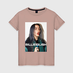 Футболка хлопковая женская Billie Eilish, цвет: пыльно-розовый