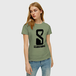 Футболка хлопковая женская Scorpions logo, цвет: авокадо — фото 2