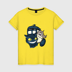 Футболка хлопковая женская Tardis Totoro, цвет: желтый