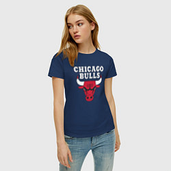 Футболка хлопковая женская CHICAGO BULLS, цвет: тёмно-синий — фото 2