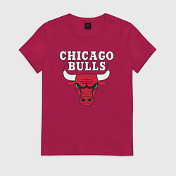 Футболка хлопковая женская CHICAGO BULLS, цвет: маджента