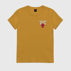Футболка хлопковая женская CHICAGO BULLS, цвет: горчичный