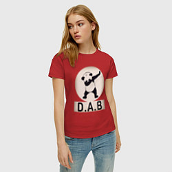 Футболка хлопковая женская DAB Panda, цвет: красный — фото 2