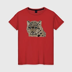 Футболка хлопковая женская Metallized Snow Leopard, цвет: красный