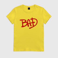 Футболка хлопковая женская Song BAD, цвет: желтый