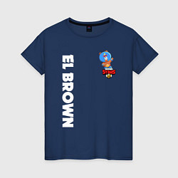 Футболка хлопковая женская BRAWL STARS EL BROWN, цвет: тёмно-синий