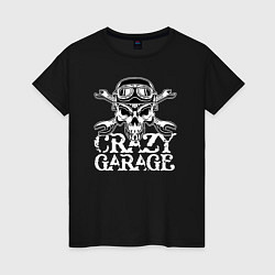 Футболка хлопковая женская Crazy garage, цвет: черный