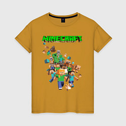 Футболка хлопковая женская Minecraft, цвет: горчичный