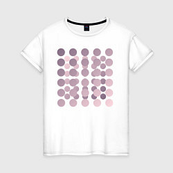 Футболка хлопковая женская Abstract circles, цвет: белый