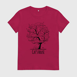 Женская футболка Кошачий дом