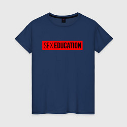 Футболка хлопковая женская SEX EDUCATION, цвет: тёмно-синий