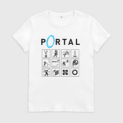 Футболка хлопковая женская PORTAL, цвет: белый