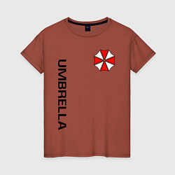 Футболка хлопковая женская UMBRELLA CORP, цвет: кирпичный