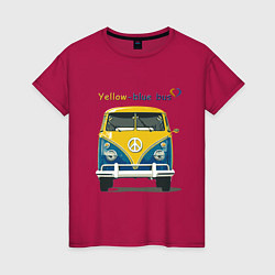 Женская футболка Я люблю вас Yellow-blue bus