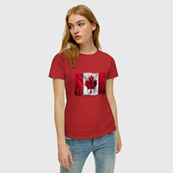 Футболка хлопковая женская Канада, цвет: красный — фото 2
