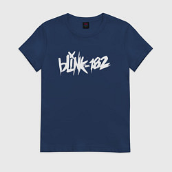 Футболка хлопковая женская Blink 182, цвет: тёмно-синий
