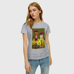 Футболка хлопковая женская BoJack Horseman, цвет: меланж — фото 2