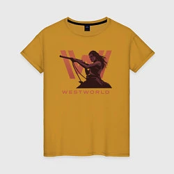 Футболка хлопковая женская Westworld, цвет: горчичный