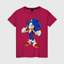 Футболка хлопковая женская Sonic, цвет: маджента