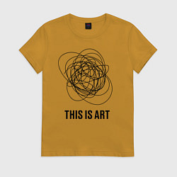 Футболка хлопковая женская This is art, цвет: горчичный