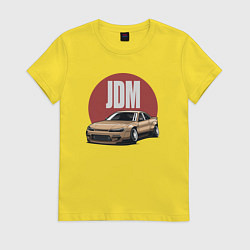 Футболка хлопковая женская JDM, цвет: желтый
