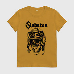 Футболка хлопковая женская Sabaton, цвет: горчичный