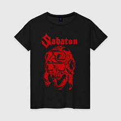 Футболка хлопковая женская Sabaton, цвет: черный